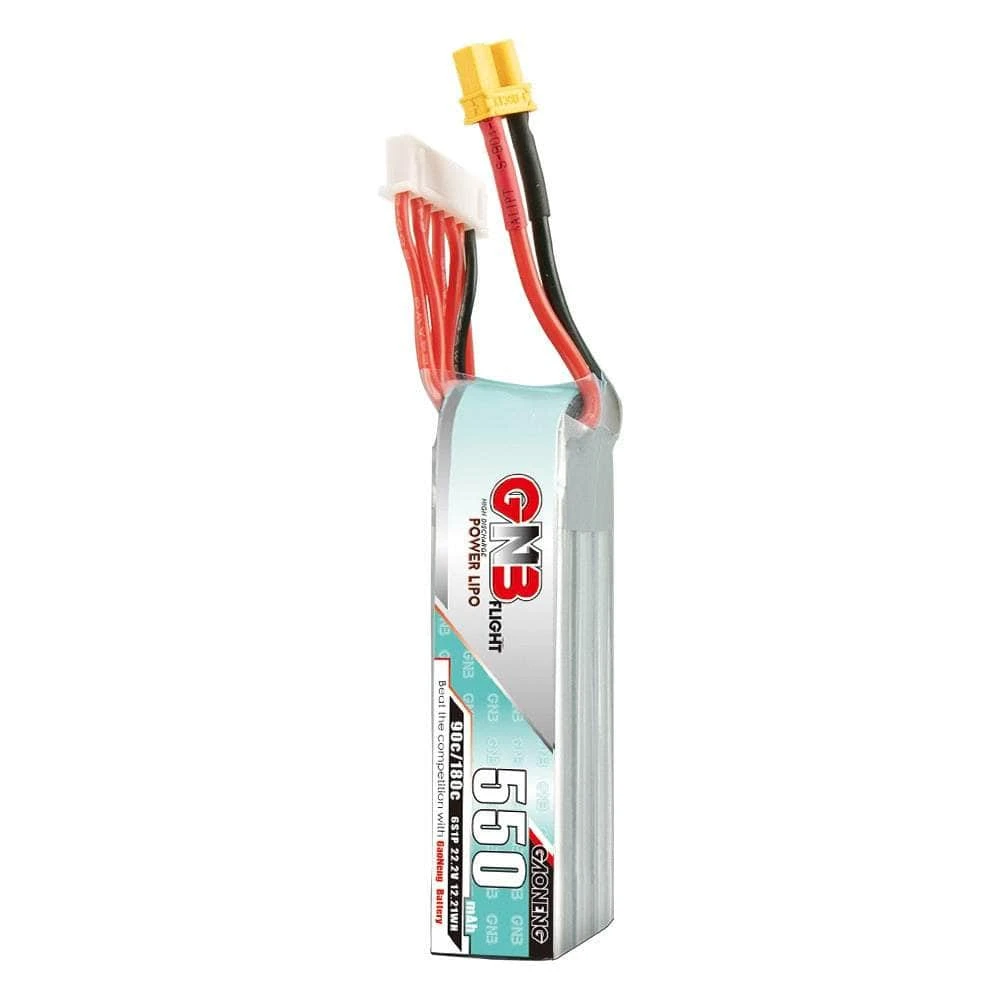 Gaoneng GNB 22.2V 6S 550mAh 90C LiPo Micro Battery (Long Type) - XT30 - Image 2