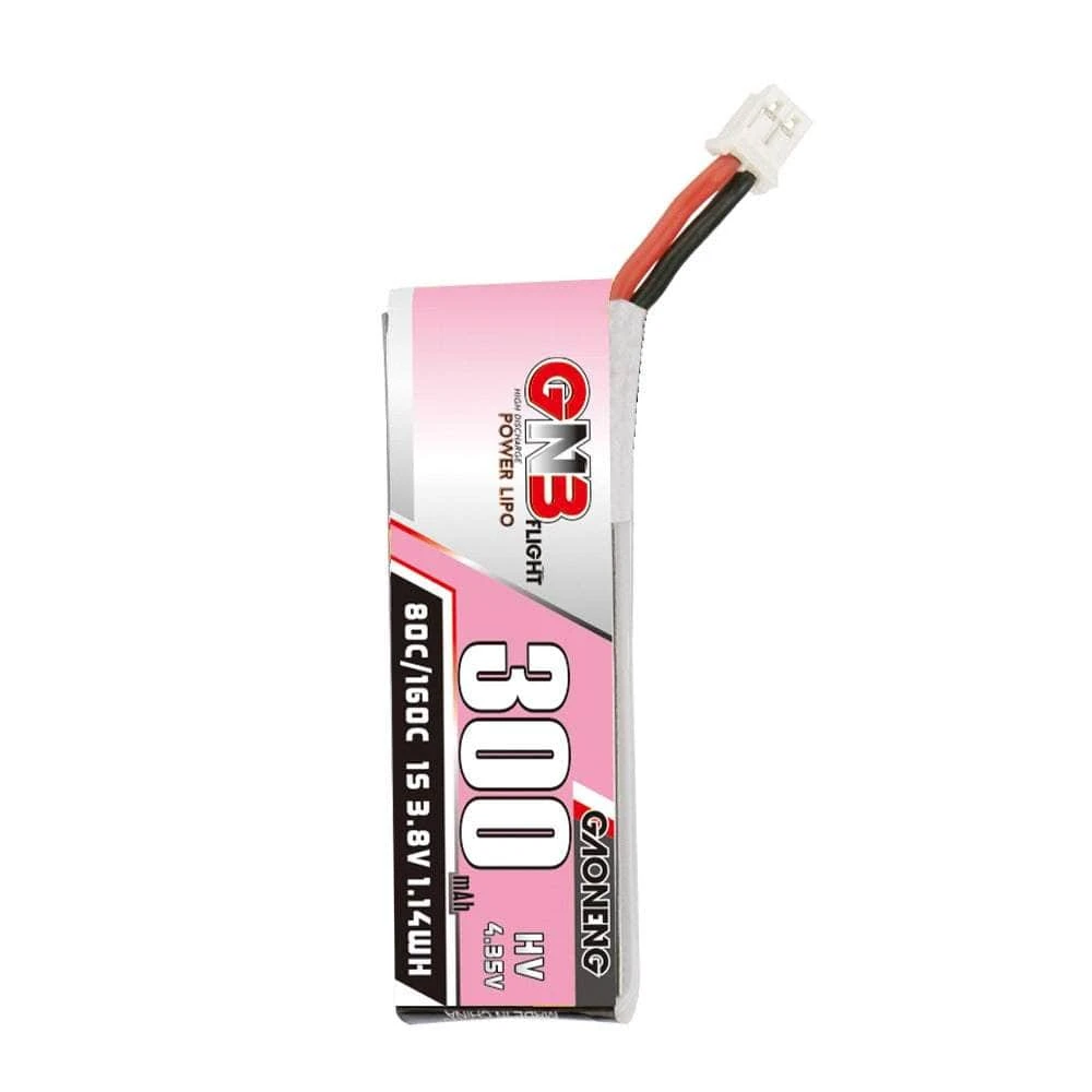 Gaoneng GNB 3.8V 1S 300mAh 80C LiHV Whoop/Micro Battery W/ Cabled Connector - PH2.0