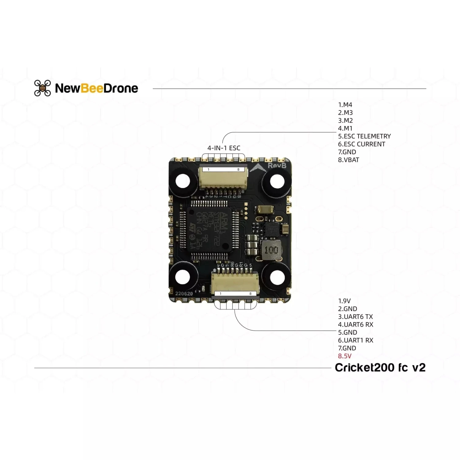 NewBeeDrone Cricket200 V2 F722 3-6S 20x20 Dual BMI270 Flight Controller - Image 5