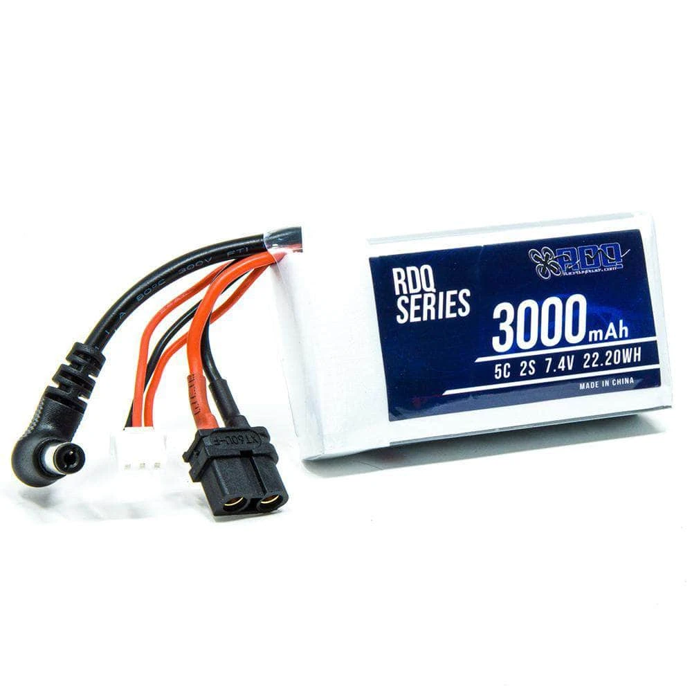 RDQ Series 7.4V 2S 3000mAh 5C FPV Goggle LiPo Battery W/ Charge Indicator - Barrel Jack & XT60 - Image 2