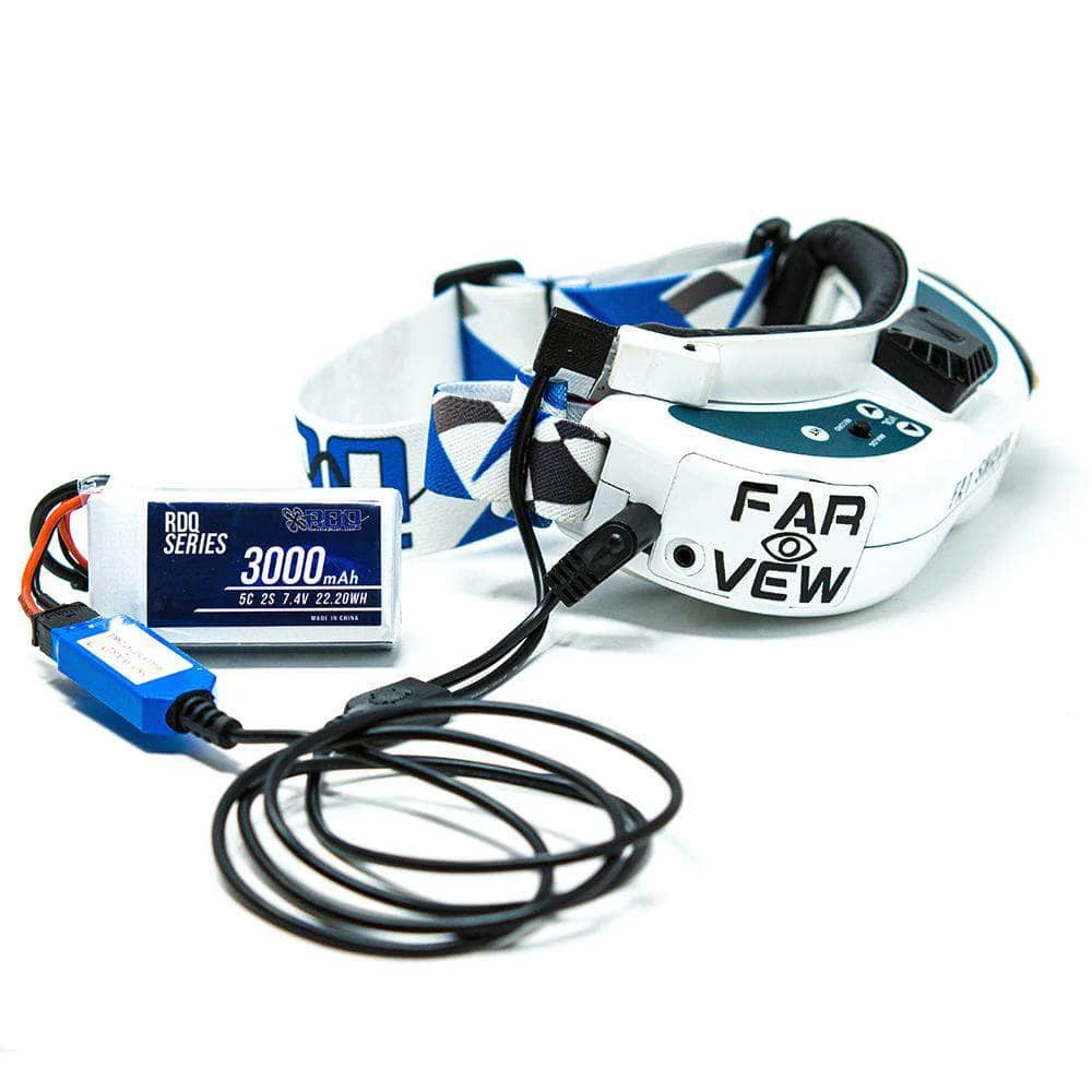 RDQ Series 7.4V 2S 3000mAh 5C FPV Goggle LiPo Battery W/ Charge Indicator - Barrel Jack & XT60 - Image 6