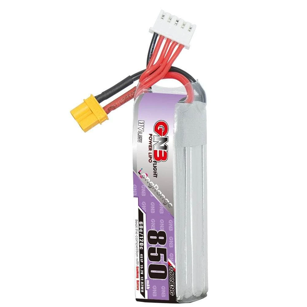 Gaoneng GNB 15.2V 4S 850mAh 60C LiHV Micro Battery (Long Type) - XT30 - Image 2